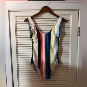 Striped Multicolor Kids One-Piece Swimsuit